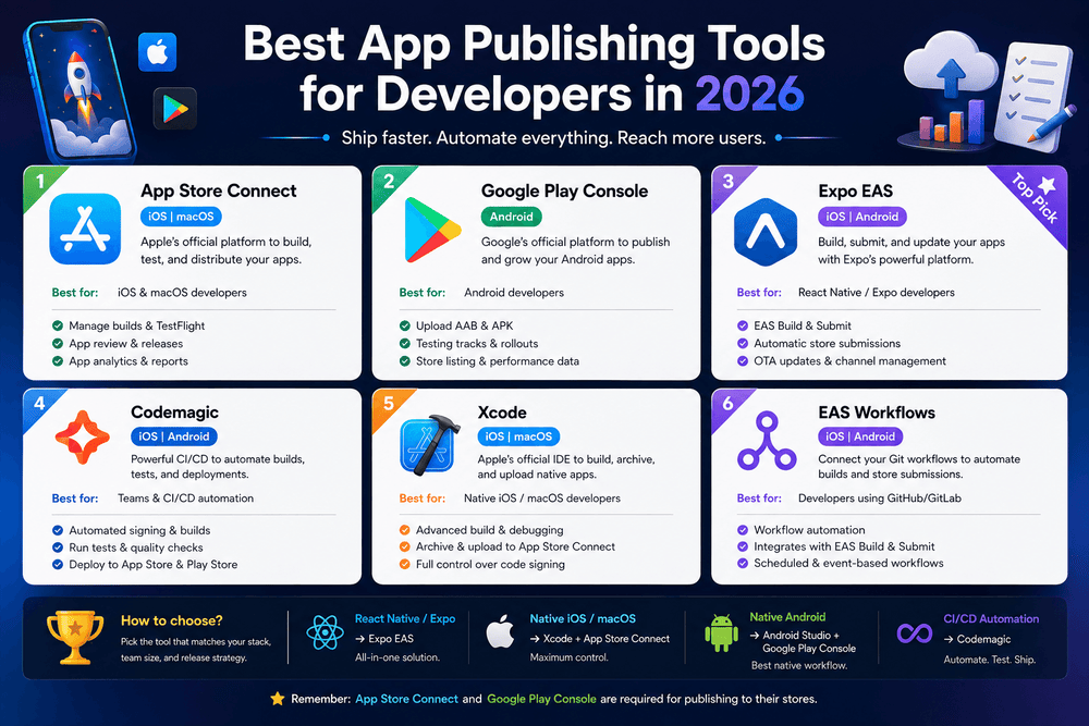 Best App Publishing Tools for Developers in 2026