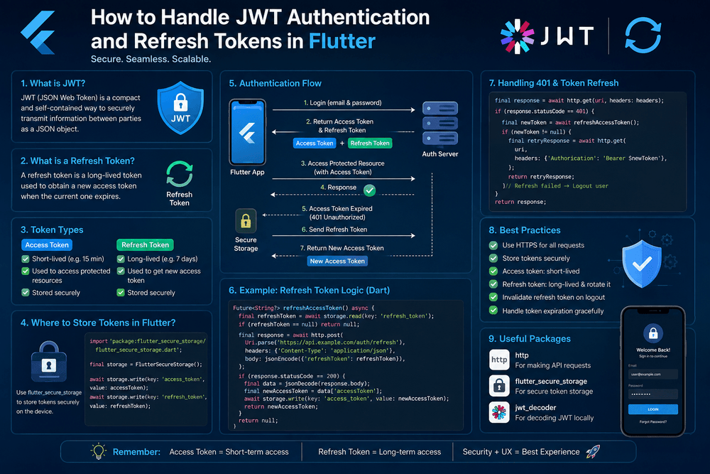 How to Handle JWT Authentication and Refresh Tokens in Flutter