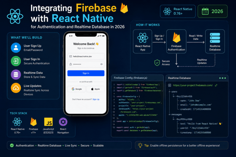 Integrating Firebase with React Native for Authentication and Realtime Database in 2026